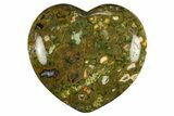 Polished Rainforest Jasper (Rhyolite) Heart - Australia #311953-1